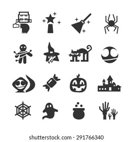 Halloween icons set, Vector