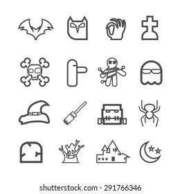 Halloween icons set, Vector