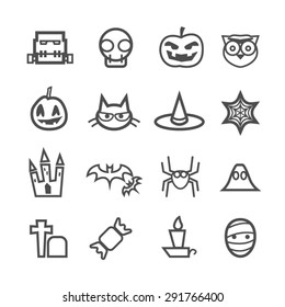 Halloween icons set, Vector