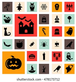 Halloween Icons Set. Vector Icons