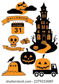Halloween icons set vector art