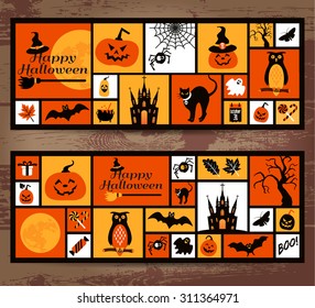 Halloween icons set. Vector Design elements for a holiday.