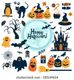 Halloween icons set. Vector Design elements for a holiday.