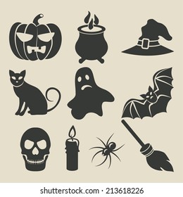 Halloween icons set - vector illustration. eps 8