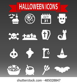 Halloween Icons Set Vector Illustration