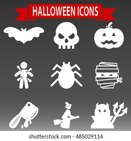 Halloween Icons Set Vector Illustration