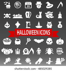Halloween Icons Set Vector Illustration