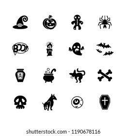 Halloween icons. Set of vector icons on a theme of a holiday of Halloween. Flat graphic design.