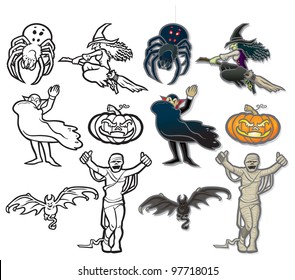 Halloween Icons A set of vector icons on a spooky Halloween theme, fully editable layers included