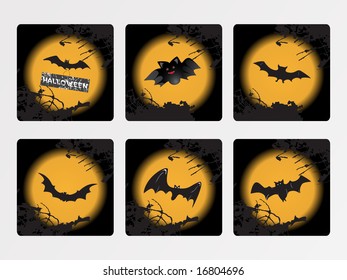 halloween icons set, vector wallpaper