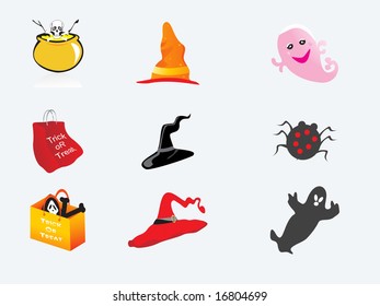 halloween icons set, vector wallpaper