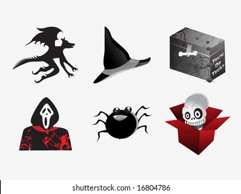 conjunto de iconos de halloween, fondo de pantalla vectorial
