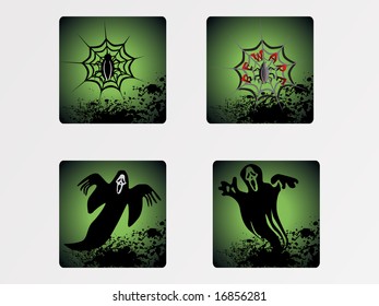 halloween icons set, vector wallpaper