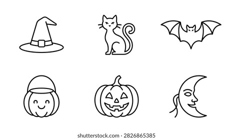 Halloween Icons Set Witch