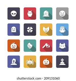 Halloween icons with shadow.