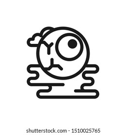 Halloween icons. Simple bloody eyeball icons in line style design on white background. Related to murderer, halloween, crime and pattern design. Vector Illustration Pixel Perfect 48x48.