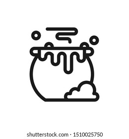 Halloween icons. Simple boiling cauldron icons in line style design on white background. Related to halloween, witch, wizard, magic and pattern design.Vector Illustration Pixel Perfect 48x48.