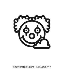 Halloween icons. Simple clown icons in line style design on white background. Related to ghost, halloween, circus, carnival, birthday and pattern design. Vector Illustration Pixel Perfect 48x48.