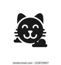 Halloween icons. Simple cute black cat icons in solid style design on white background. Related to animal, pet, logo, kids, web app and pattern design. Vector Illustration Pixel Perfect 48x48.