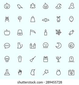 Halloween icons, simple and thin line design