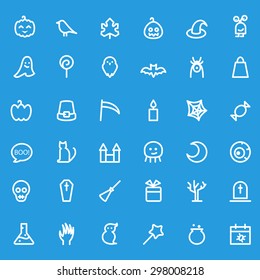 Halloween icons, simple and thin line design