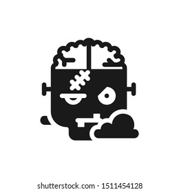 Halloween icons. Simple zombie icons in solid style design on white background. Related to halloween, ghost, death, emoticon, clip art and pattern design. Vector Illustration Pixel Perfect 48x48.