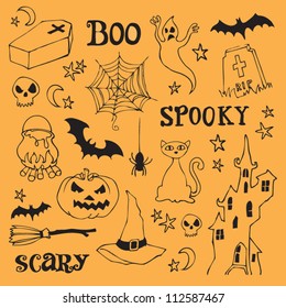 Halloween icons sketch vector
