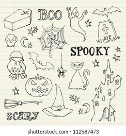 Halloween icons sketch vector