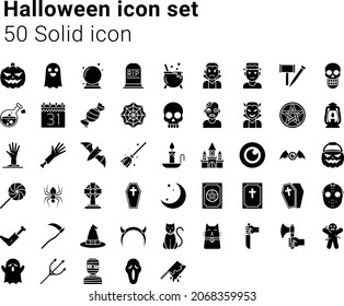 Halloween icons solid icon set