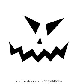Halloween icons: thin monochrome icon set, black and white kit. Creepy and funny jack face, bat, lettering.