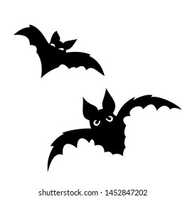 Halloween icons: thin monochrome icon set, black and white kit. Creepy and funny jack face, bat, lettering.