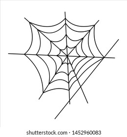 Halloween icons: thin monochrome icon set, black and white kit. Creepy and funny jack face, bat, lettering, spider web.