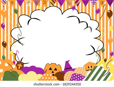 Iconos de Halloween y fondo de varios patrones    stripe,dot,gingham check