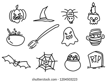 Halloween icons vector 