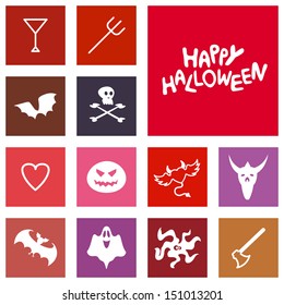 Halloween Icons. Vector flat design