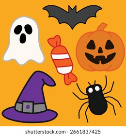 Halloween Icons im Vektorformat. Es kann für die Dekoration, Halloween-Element im Design verwendet werden.