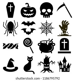 Halloween Icons Vector Illustration.