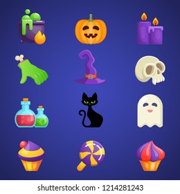 Halloween icons. Vector illustration