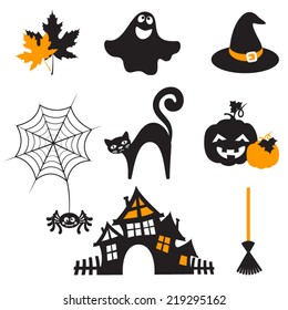 Halloween Icons. Vector Illustration