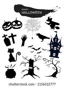 Halloween icons vector set with a Isolated. 