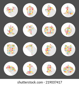 Halloween icons web long shadow design, can enable or disable shadows.