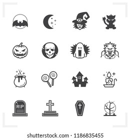 Halloween icons with White Background