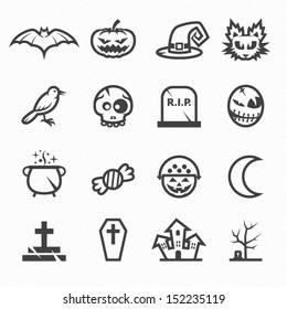 Halloween Icons with White Background