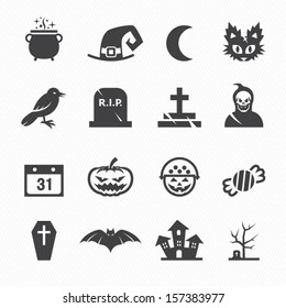 Halloween Icons with White Background