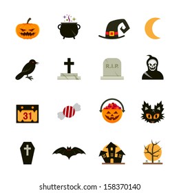 Halloween Icons with White Background