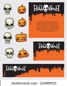 halloween identity. vector set