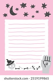 halloween illust frame template design