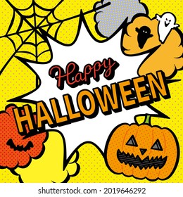 Halloween illustration with American comic touch
