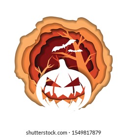 Halloween, illustration, art, paper, vector illustration