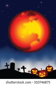 Halloween illustration background. Vector art eps10